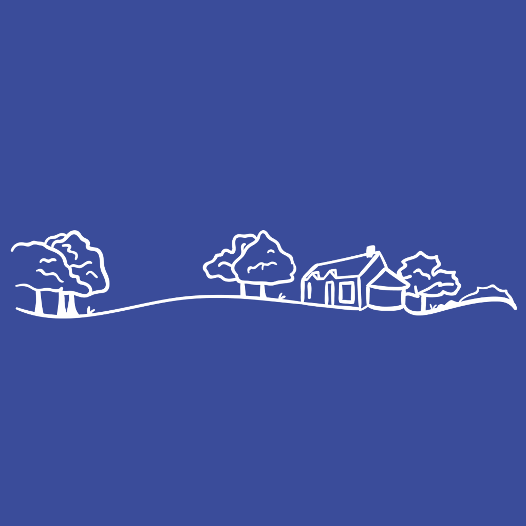 Logo représentant un paysage et un gîte tags: logo logotype monogramme illustration dessin paysage sologne gîte airbnb nature ligne vectoriel